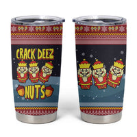 Funny Nutcracker Christmas Tumbler Cup with Crack Deez Nuts Quote and Holiday Pattern Design - Wonder Print Shop