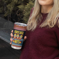 Funny Nutcracker Christmas Tumbler Cup with Crack Deez Nuts Quote and Holiday Pattern Design - Wonder Print Shop