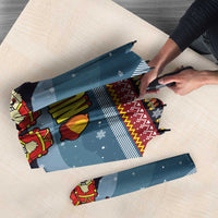 Funny Nutcracker Christmas Umbrella with Crack Deez Nuts Quote and Holiday Pattern Design - Wonder Print Shop