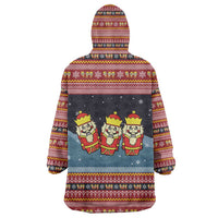 Funny Nutcracker Christmas Wearable Blanket Hoodie with Crack Deez Nuts Quote and Holiday Pattern Design - Wonder Print Shop