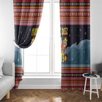 Funny Nutcracker Christmas Window Curtain with Crack Deez Nuts Quote and Holiday Pattern Design - Wonder Print Shop