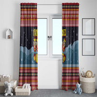 Funny Nutcracker Christmas Window Curtain with Crack Deez Nuts Quote and Holiday Pattern Design - Wonder Print Shop