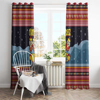 Funny Nutcracker Christmas Window Curtain with Crack Deez Nuts Quote and Holiday Pattern Design - Wonder Print Shop