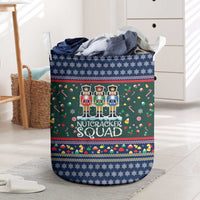 Nutcracker Squad Christmas Laundry Basket with Candy Cane and Snowflake Holiday Design - Wonder Print Shop