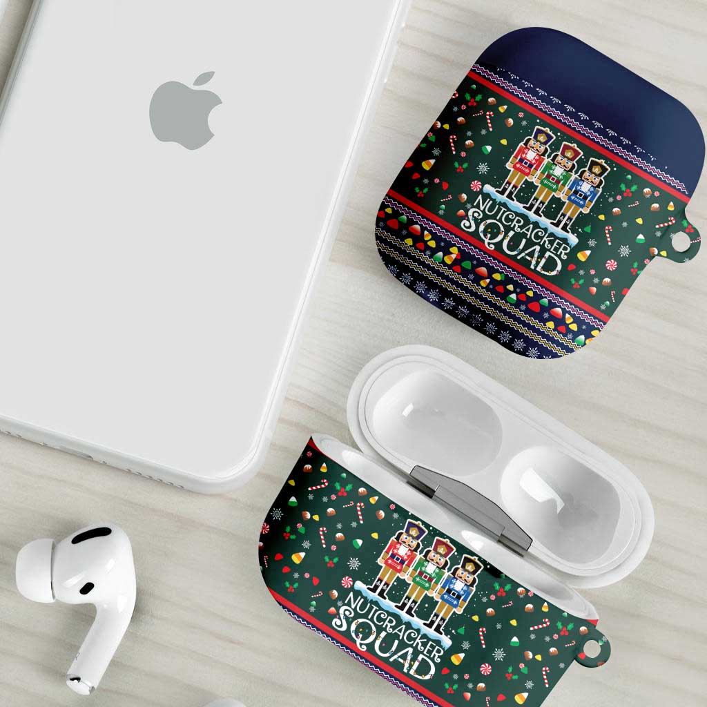 Nutcracker Squad Christmas AirPods Case with Candy Cane and Snowflake Holiday Design - Wonder Print Shop