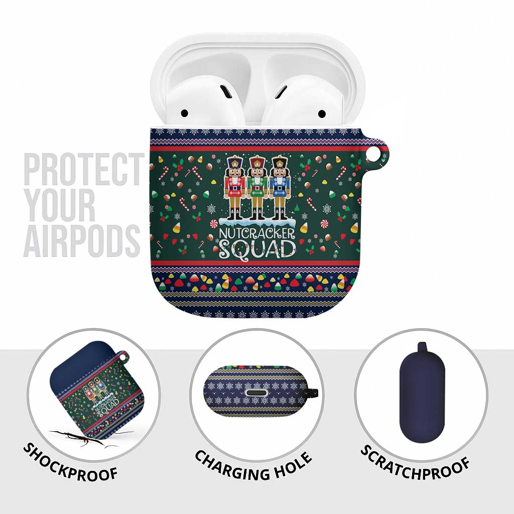 Nutcracker Squad Christmas AirPods Case with Candy Cane and Snowflake Holiday Design - Wonder Print Shop