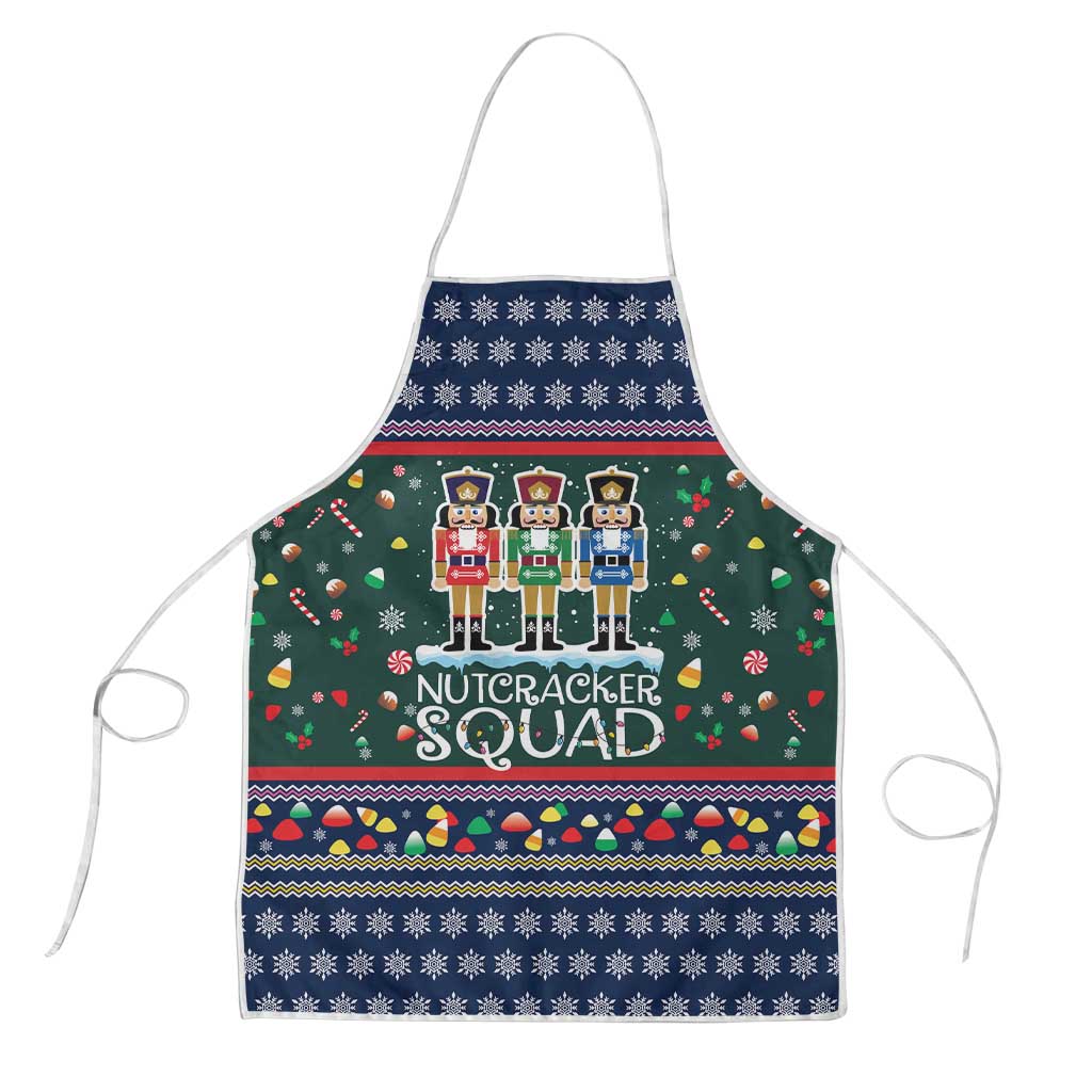 Nutcracker Squad Christmas Apron with Candy Cane and Snowflake Holiday Design - Wonder Print Shop