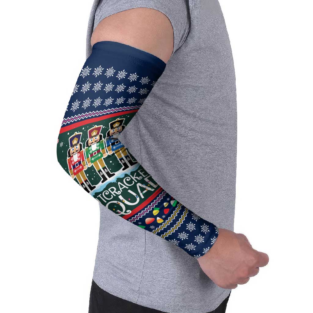 Nutcracker Squad Christmas Arm Sleeves with Candy Cane and Snowflake Holiday Design - Wonder Print Shop