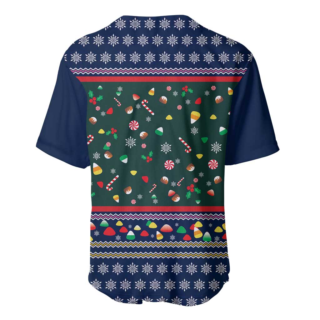 Nutcracker Squad Christmas Baseball Jersey with Candy Cane and Snowflake Holiday Design - Wonder Print Shop