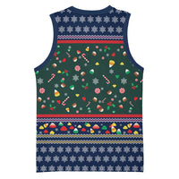 Nutcracker Squad Christmas Basketball Jersey with Candy Cane and Snowflake Holiday Design - Wonder Print Shop