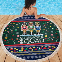 Nutcracker Squad Christmas Beach Blanket with Candy Cane and Snowflake Holiday Design - Wonder Print Shop