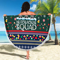 Nutcracker Squad Christmas Beach Blanket with Candy Cane and Snowflake Holiday Design - Wonder Print Shop