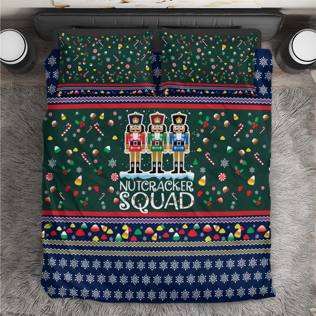 Nutcracker Squad Christmas Bedding Set with Candy Cane and Snowflake Holiday Design - Wonder Print Shop