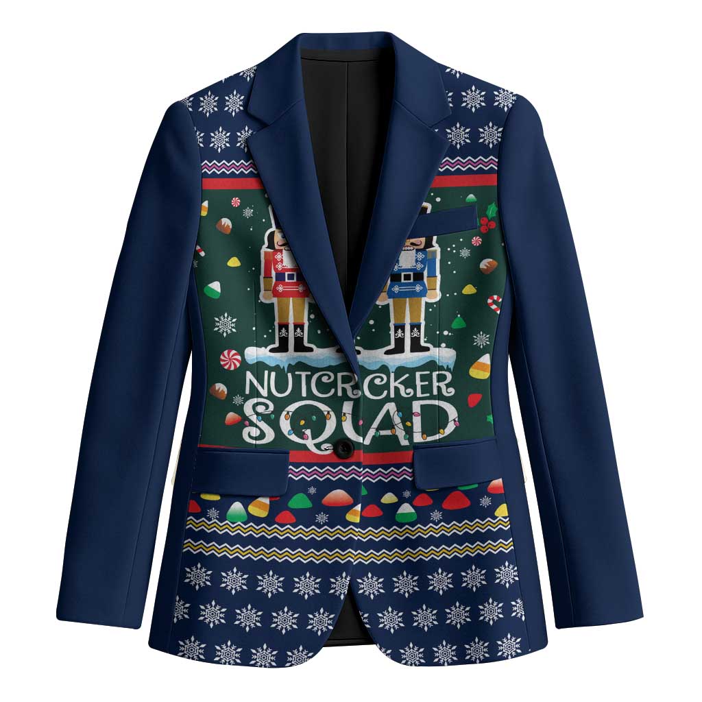 Nutcracker Squad Christmas Blazer with Candy Cane and Snowflake Holiday Design - Wonder Print Shop