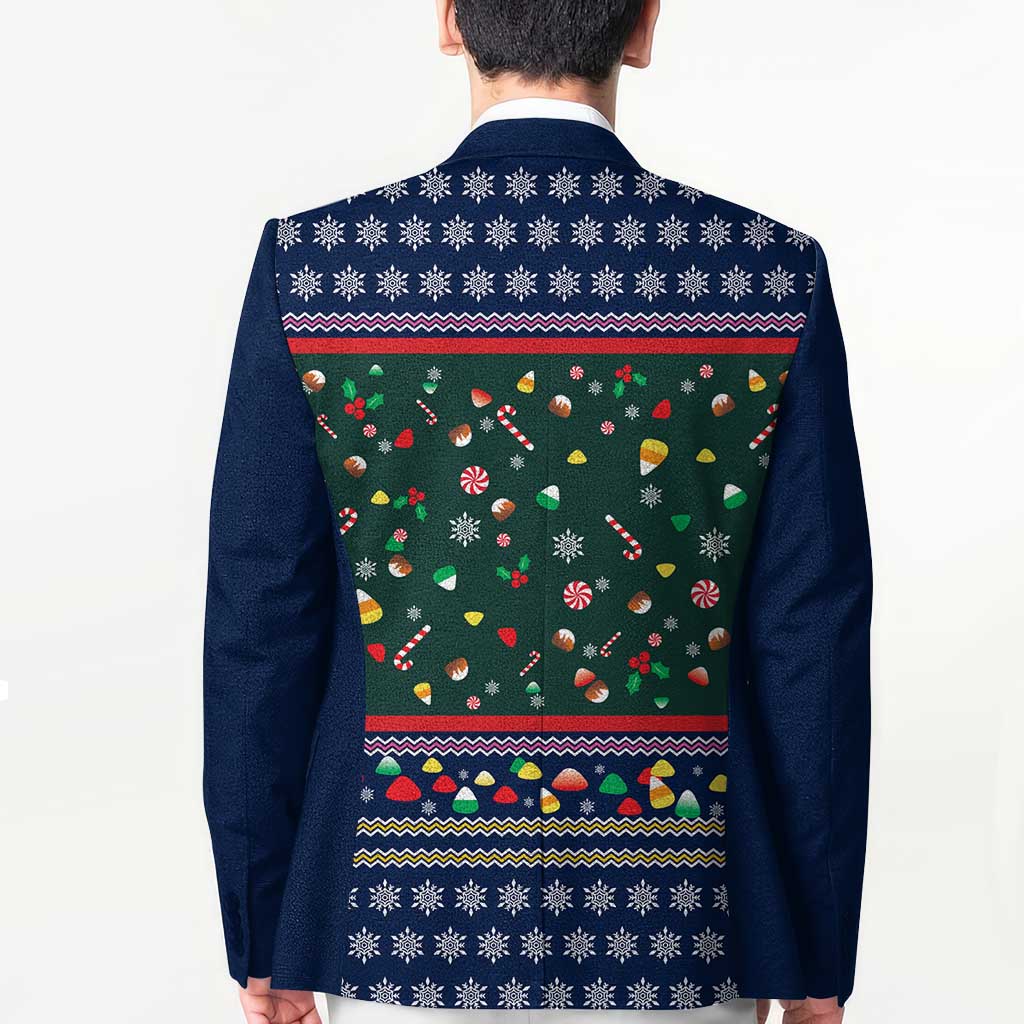Nutcracker Squad Christmas Blazer with Candy Cane and Snowflake Holiday Design - Wonder Print Shop