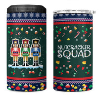 Nutcracker Squad Christmas 4 in 1 Can Cooler Tumbler with Candy Cane and Snowflake Holiday Design - Wonder Print Shop