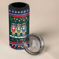 Nutcracker Squad Christmas 4 in 1 Can Cooler Tumbler with Candy Cane and Snowflake Holiday Design - Wonder Print Shop