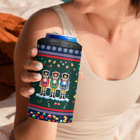 Nutcracker Squad Christmas 4 in 1 Can Cooler Tumbler with Candy Cane and Snowflake Holiday Design - Wonder Print Shop