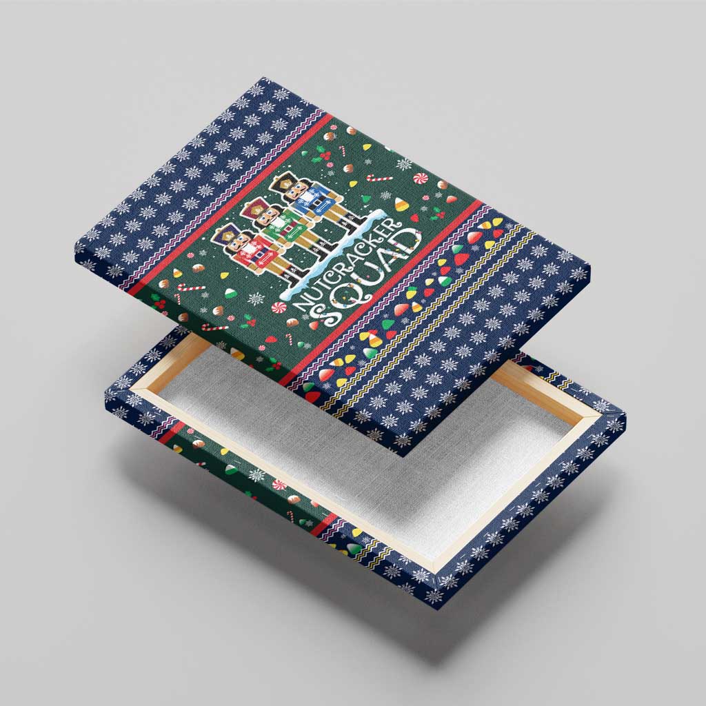Nutcracker Squad Christmas Canvas Wall Art with Candy Cane and Snowflake Holiday Design - Wonder Print Shop