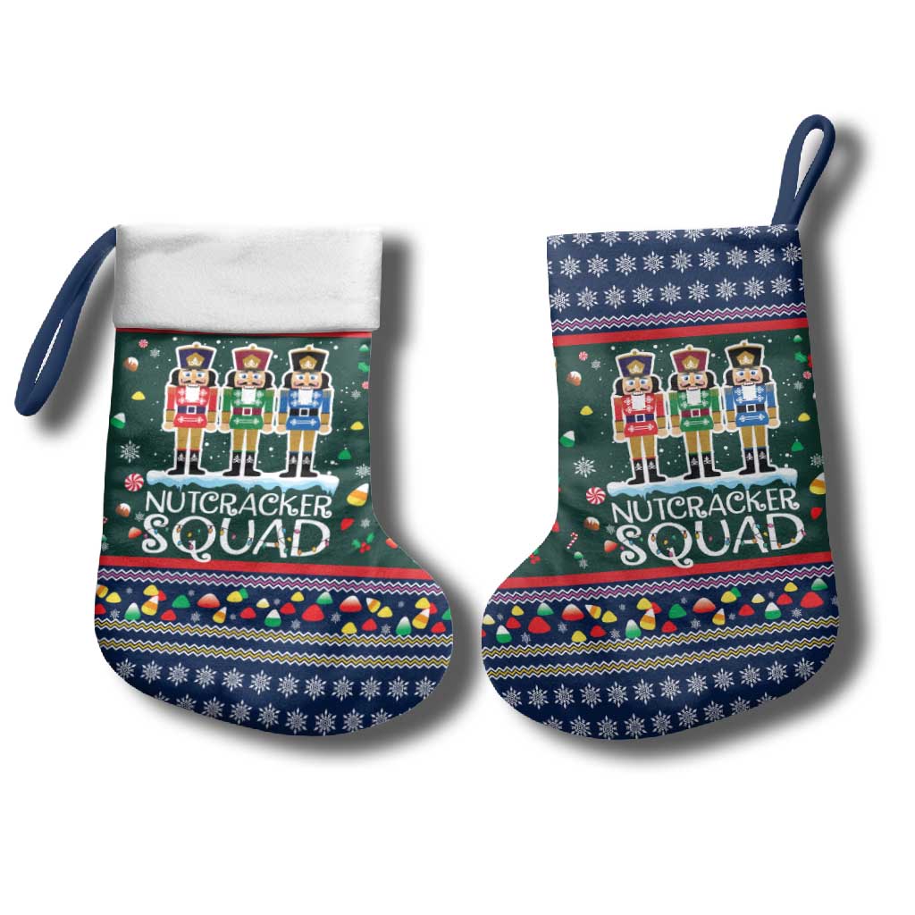Nutcracker Squad Christmas Stocking with Candy Cane and Snowflake Holiday Design - Wonder Print Shop
