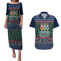 Nutcracker Squad Christmas Couples Matching Puletasi and Hawaiian Shirt with Candy Cane and Snowflake Holiday Design - Wonder Print Shop