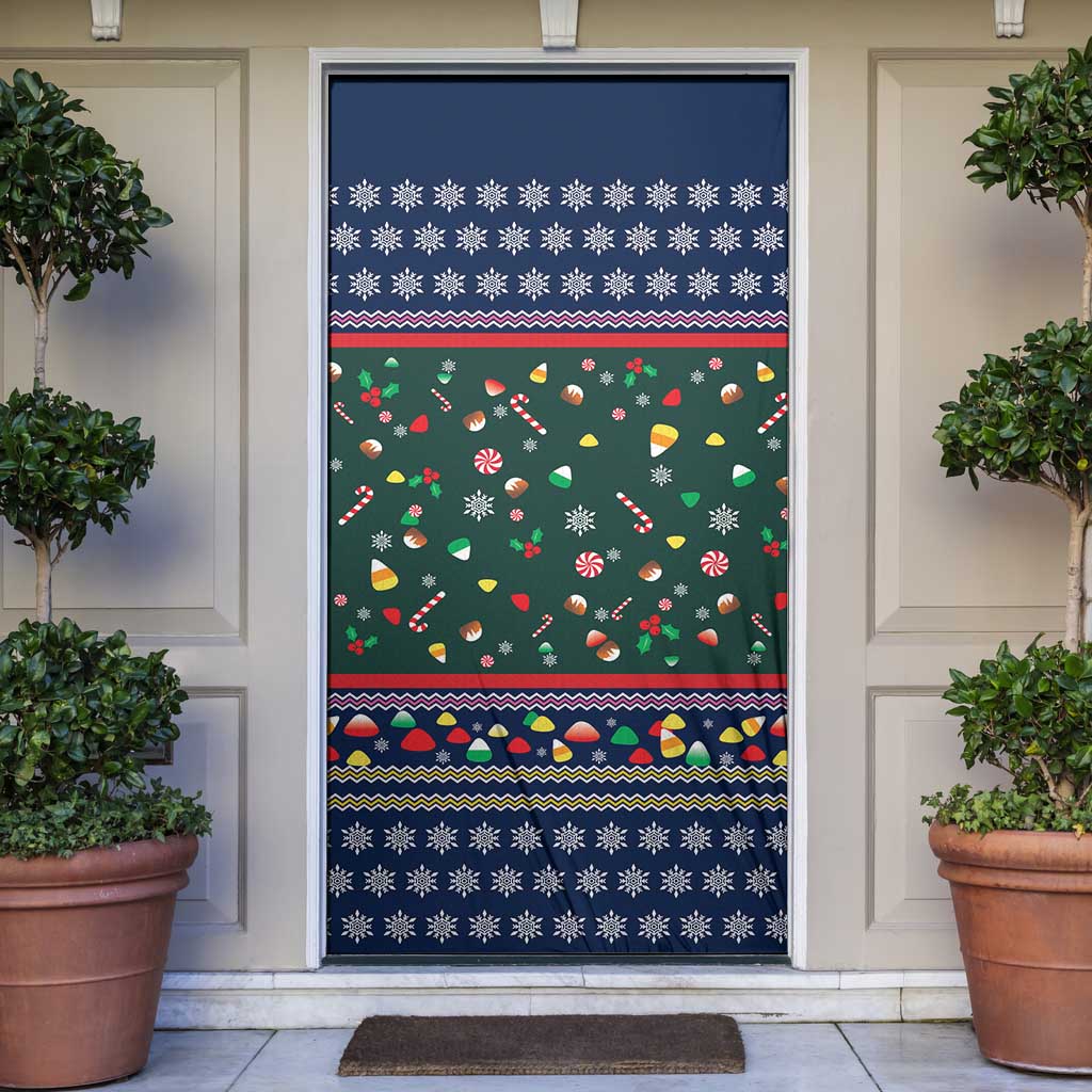 Nutcracker Squad Christmas Door Cover with Candy Cane and Snowflake Holiday Design - Wonder Print Shop