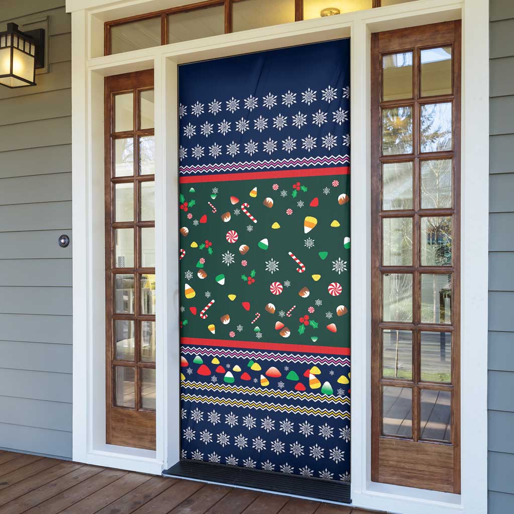 Nutcracker Squad Christmas Door Cover with Candy Cane and Snowflake Holiday Design - Wonder Print Shop