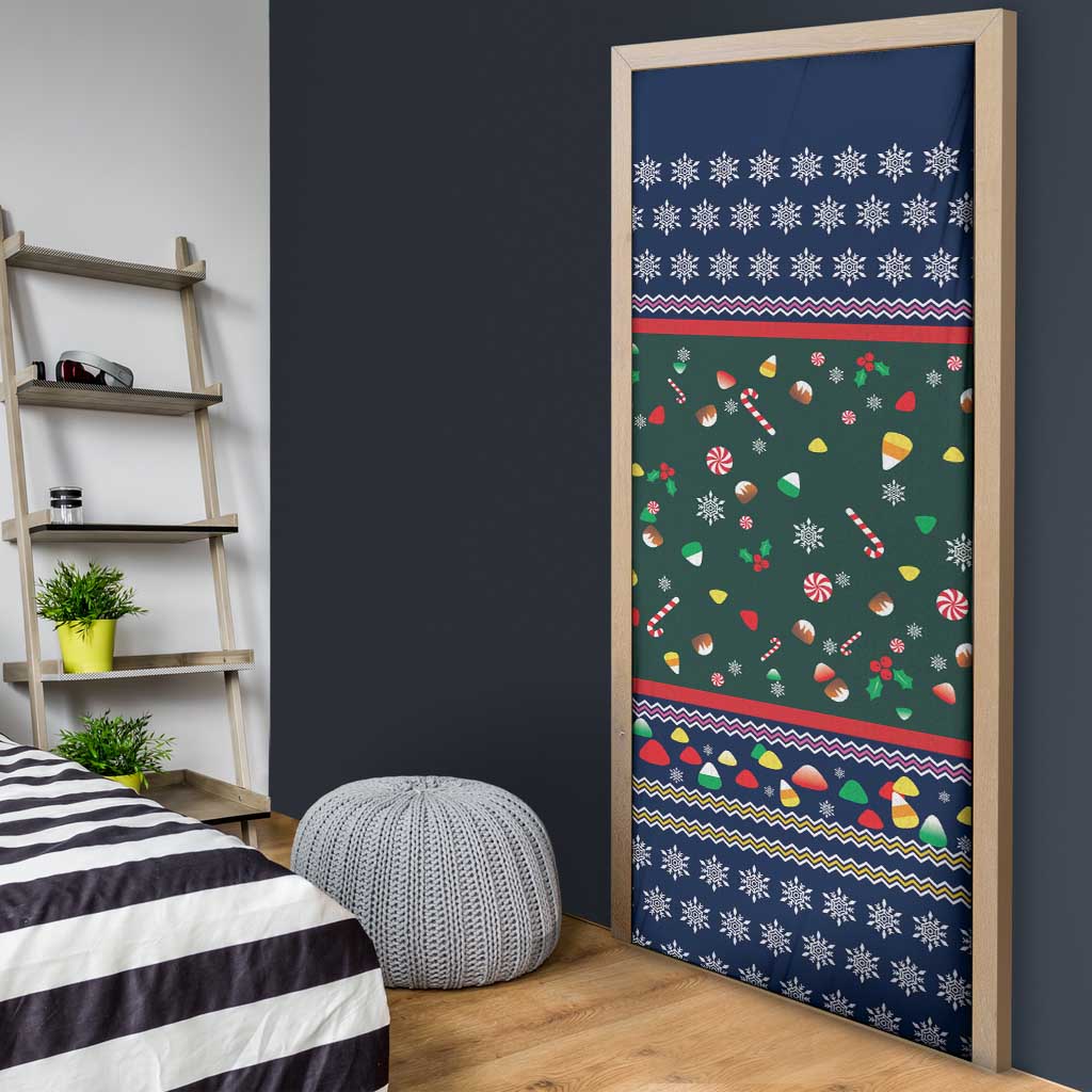 Nutcracker Squad Christmas Door Cover with Candy Cane and Snowflake Holiday Design - Wonder Print Shop