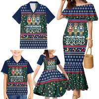 Nutcracker Squad Christmas Family Matching Mermaid Dress and Hawaiian Shirt with Candy Cane and Snowflake Holiday Design - Wonder Print Shop