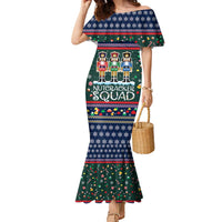 Nutcracker Squad Christmas Family Matching Mermaid Dress and Hawaiian Shirt with Candy Cane and Snowflake Holiday Design - Wonder Print Shop