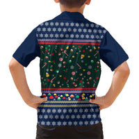 Nutcracker Squad Christmas Family Matching Off Shoulder Maxi Dress and Hawaiian Shirt with Candy Cane and Snowflake Holiday Design - Wonder Print Shop