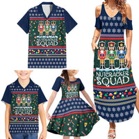 Nutcracker Squad Christmas Family Matching Summer Maxi Dress and Hawaiian Shirt with Candy Cane and Snowflake Holiday Design - Wonder Print Shop