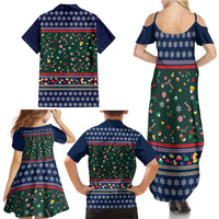 Nutcracker Squad Christmas Family Matching Summer Maxi Dress and Hawaiian Shirt with Candy Cane and Snowflake Holiday Design - Wonder Print Shop
