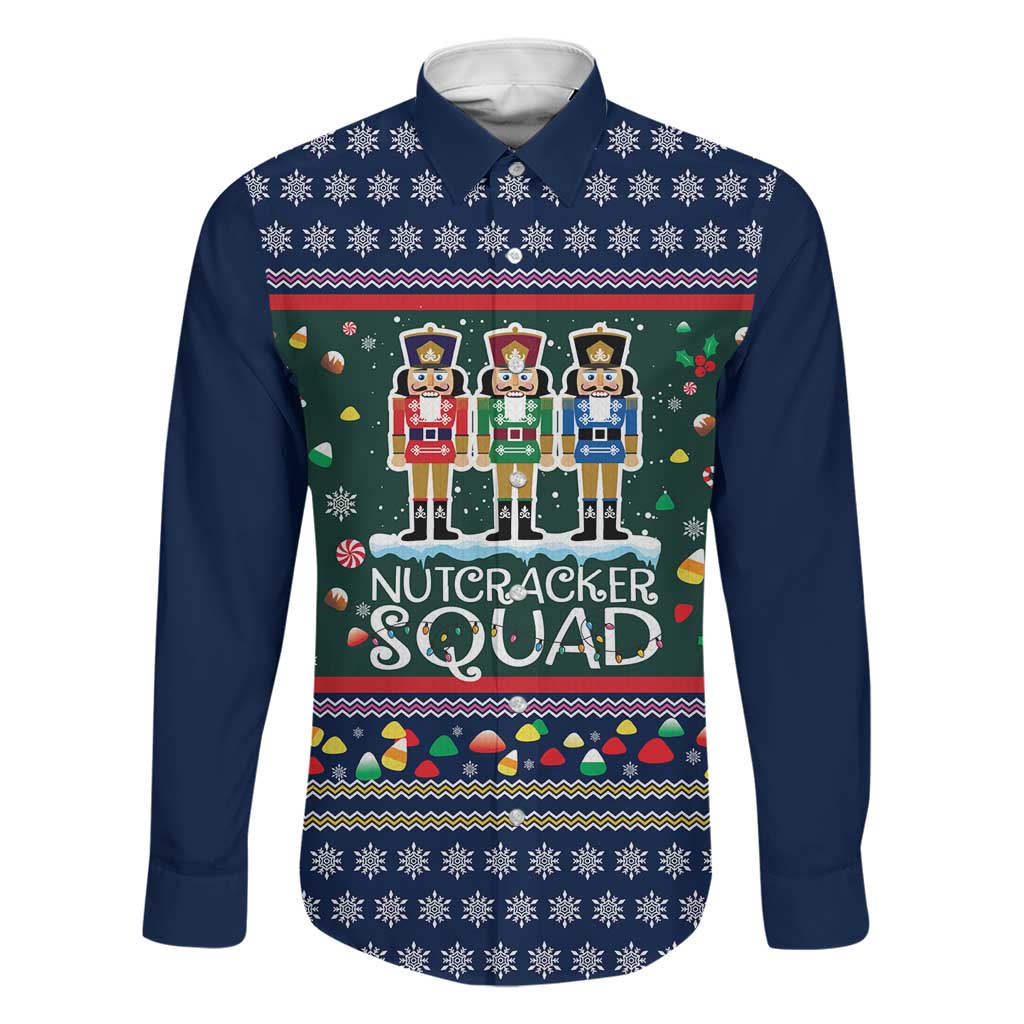 Nutcracker Squad Christmas Family Matching Summer Maxi Dress and Hawaiian Shirt with Candy Cane and Snowflake Holiday Design - Wonder Print Shop