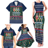 Nutcracker Squad Christmas Family Matching Tank Maxi Dress and Hawaiian Shirt with Candy Cane and Snowflake Holiday Design - Wonder Print Shop