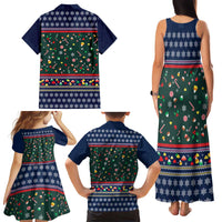 Nutcracker Squad Christmas Family Matching Tank Maxi Dress and Hawaiian Shirt with Candy Cane and Snowflake Holiday Design - Wonder Print Shop