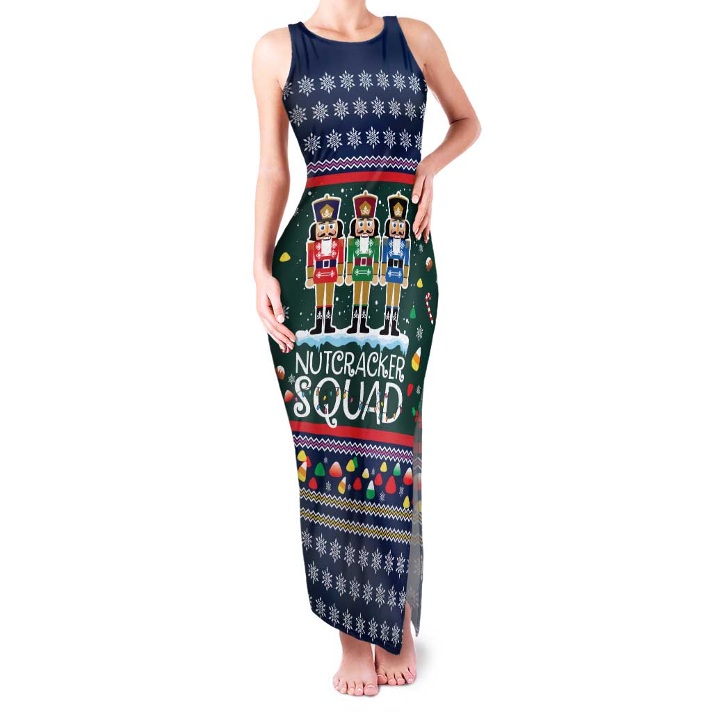 Nutcracker Squad Christmas Family Matching Tank Maxi Dress and Hawaiian Shirt with Candy Cane and Snowflake Holiday Design - Wonder Print Shop