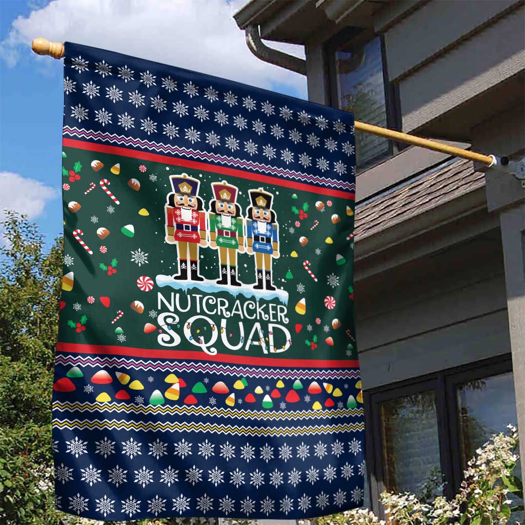 Nutcracker Squad Christmas Garden Flag with Candy Cane and Snowflake Holiday Design - Wonder Print Shop