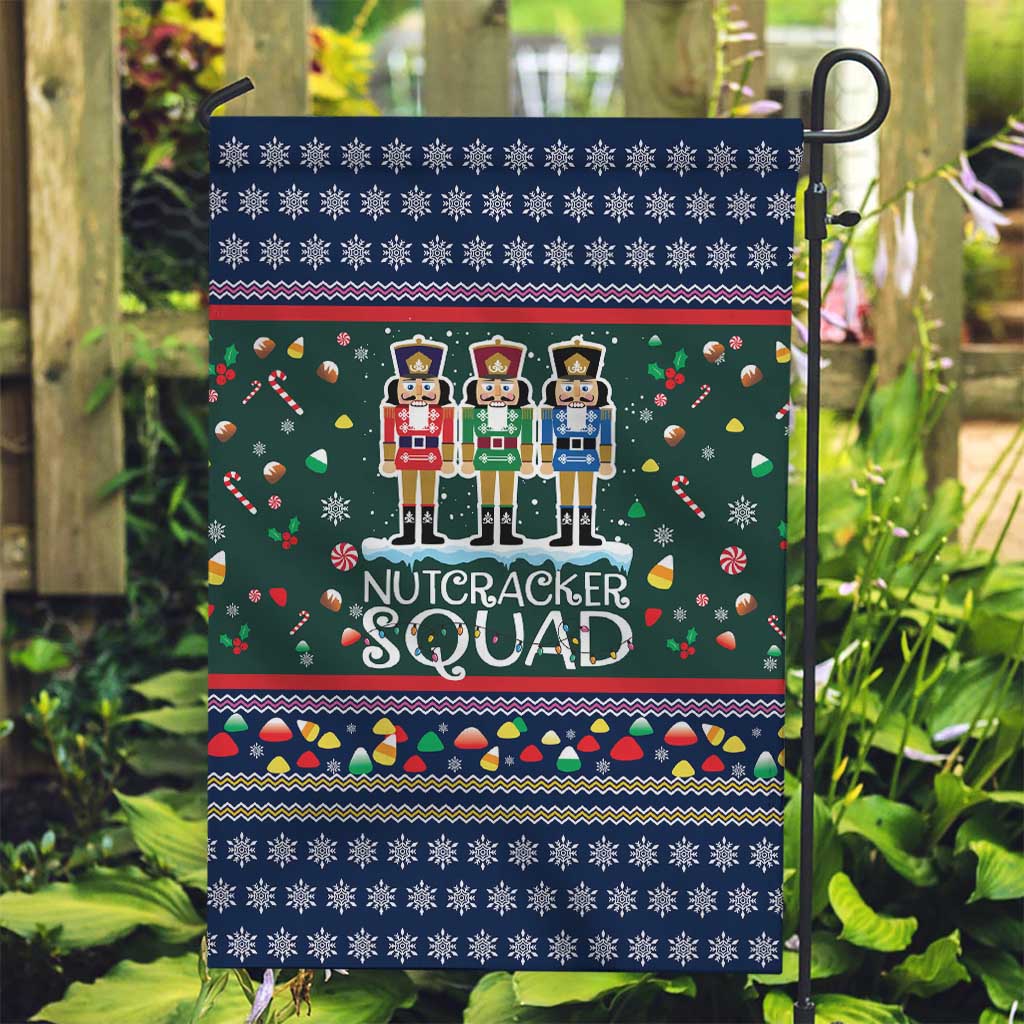 Nutcracker Squad Christmas Garden Flag with Candy Cane and Snowflake Holiday Design - Wonder Print Shop