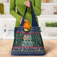 Nutcracker Squad Christmas Grocery Bag with Candy Cane and Snowflake Holiday Design - Wonder Print Shop