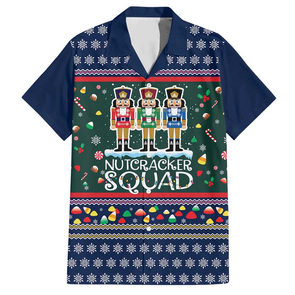 Nutcracker Squad Christmas Hawaiian Shirt with Candy Cane and Snowflake Holiday Design - Wonder Print Shop