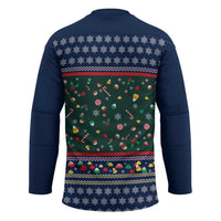 Nutcracker Squad Christmas Hockey Jersey with Candy Cane and Snowflake Holiday Design - Wonder Print Shop