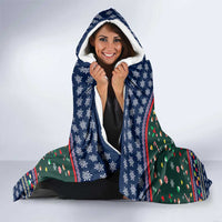 Nutcracker Squad Christmas Hooded Blanket with Candy Cane and Snowflake Holiday Design - Wonder Print Shop