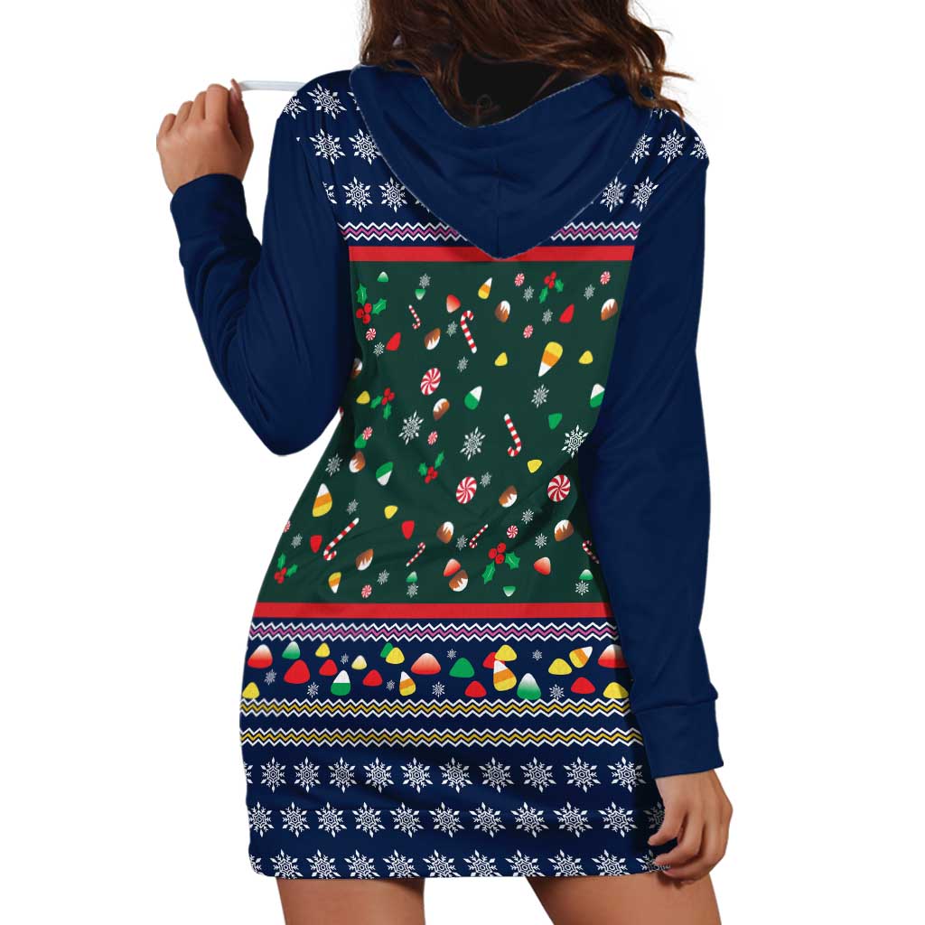 Nutcracker Squad Christmas Hoodie Dress with Candy Cane and Snowflake Holiday Design - Wonder Print Shop