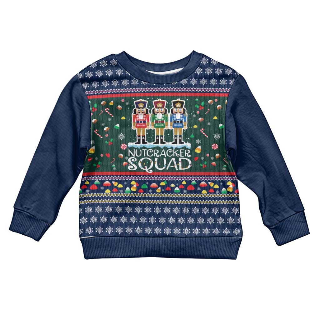 Nutcracker Squad Christmas Kid Ugly Christmas Sweater with Candy Cane and Snowflake Holiday Design - Wonder Print Shop
