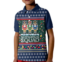 Nutcracker Squad Christmas Kid Polo Shirt with Candy Cane and Snowflake Holiday Design - Wonder Print Shop