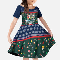Nutcracker Squad Christmas Kid Short Sleeve Dress with Candy Cane and Snowflake Holiday Design - Wonder Print Shop