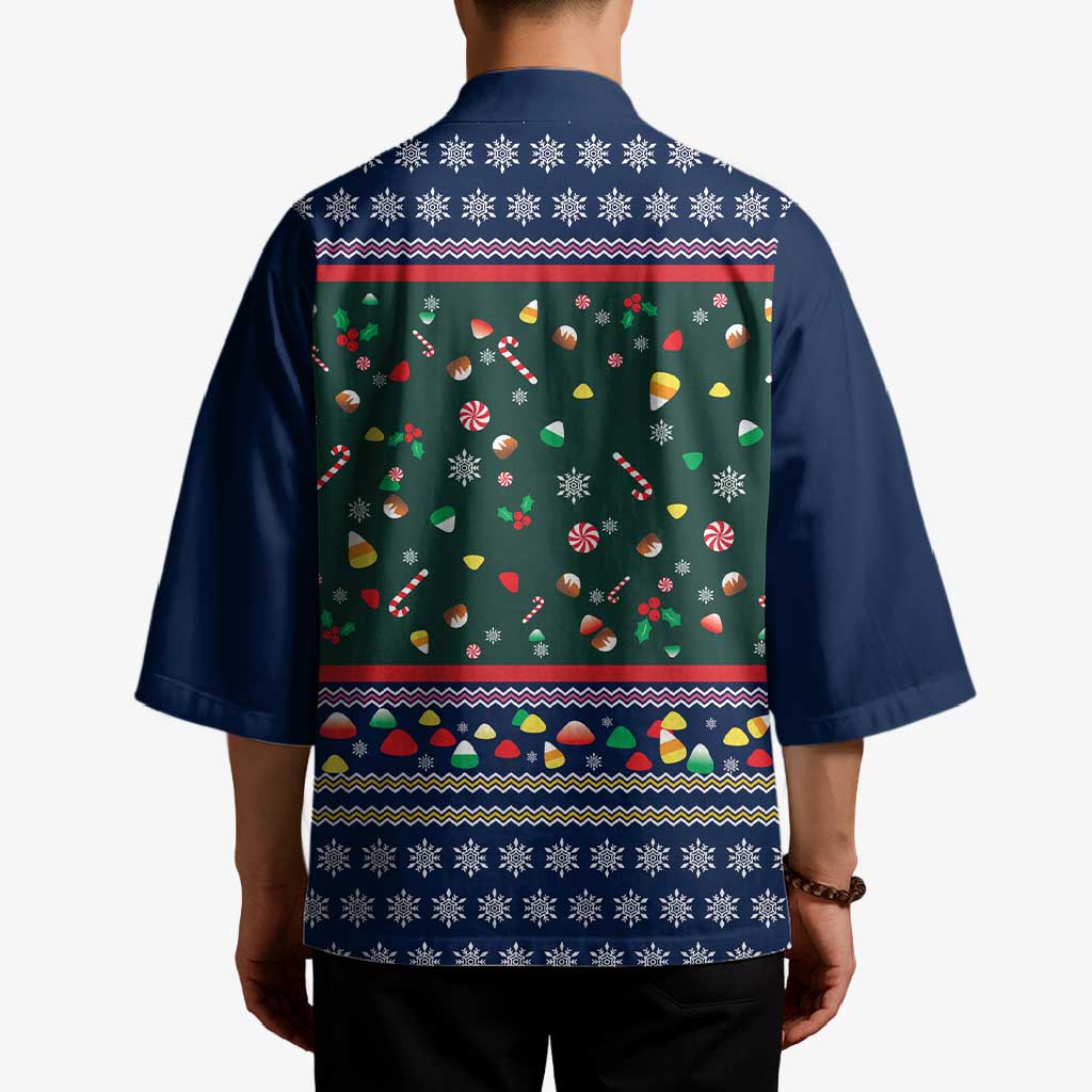 Nutcracker Squad Christmas Kimono with Candy Cane and Snowflake Holiday Design - Wonder Print Shop
