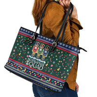 Nutcracker Squad Christmas Leather Tote Bag with Candy Cane and Snowflake Holiday Design - Wonder Print Shop