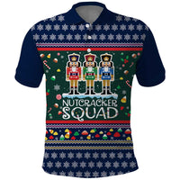 Nutcracker Squad Christmas Polo Shirt with Candy Cane and Snowflake Holiday Design - Wonder Print Shop